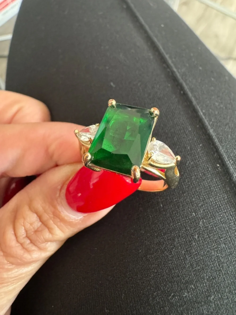 Gold Tone Fashion Statement Ring- Size 10
